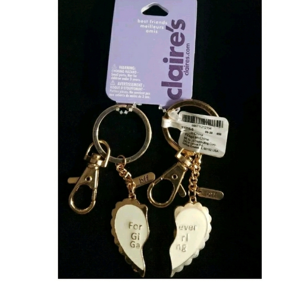 Claire's Best Friends Forever Girl Gang Keychains, 2 Pack~Style #21215